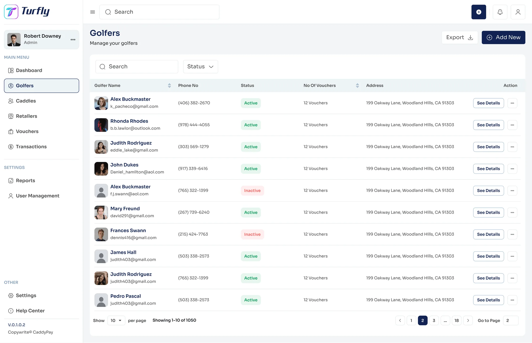 Turfly searchable management table interface