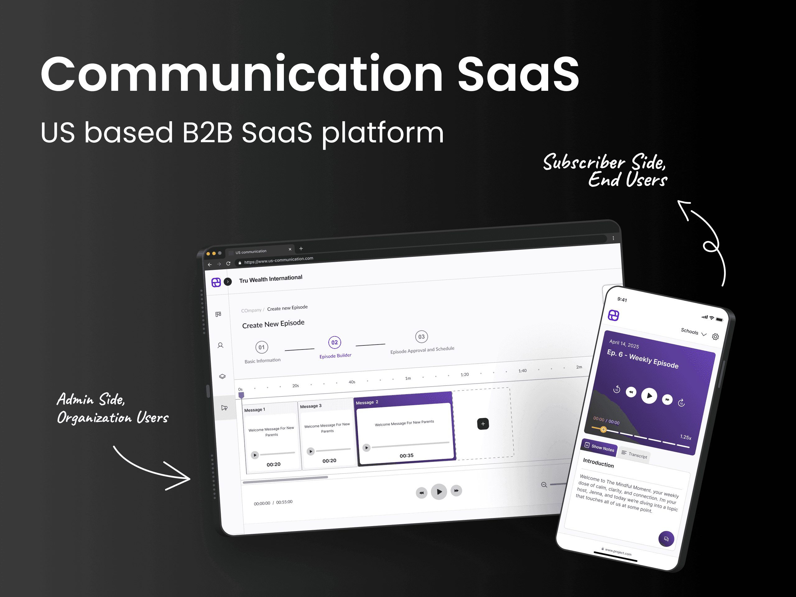 US communication SaaS product design case study preview