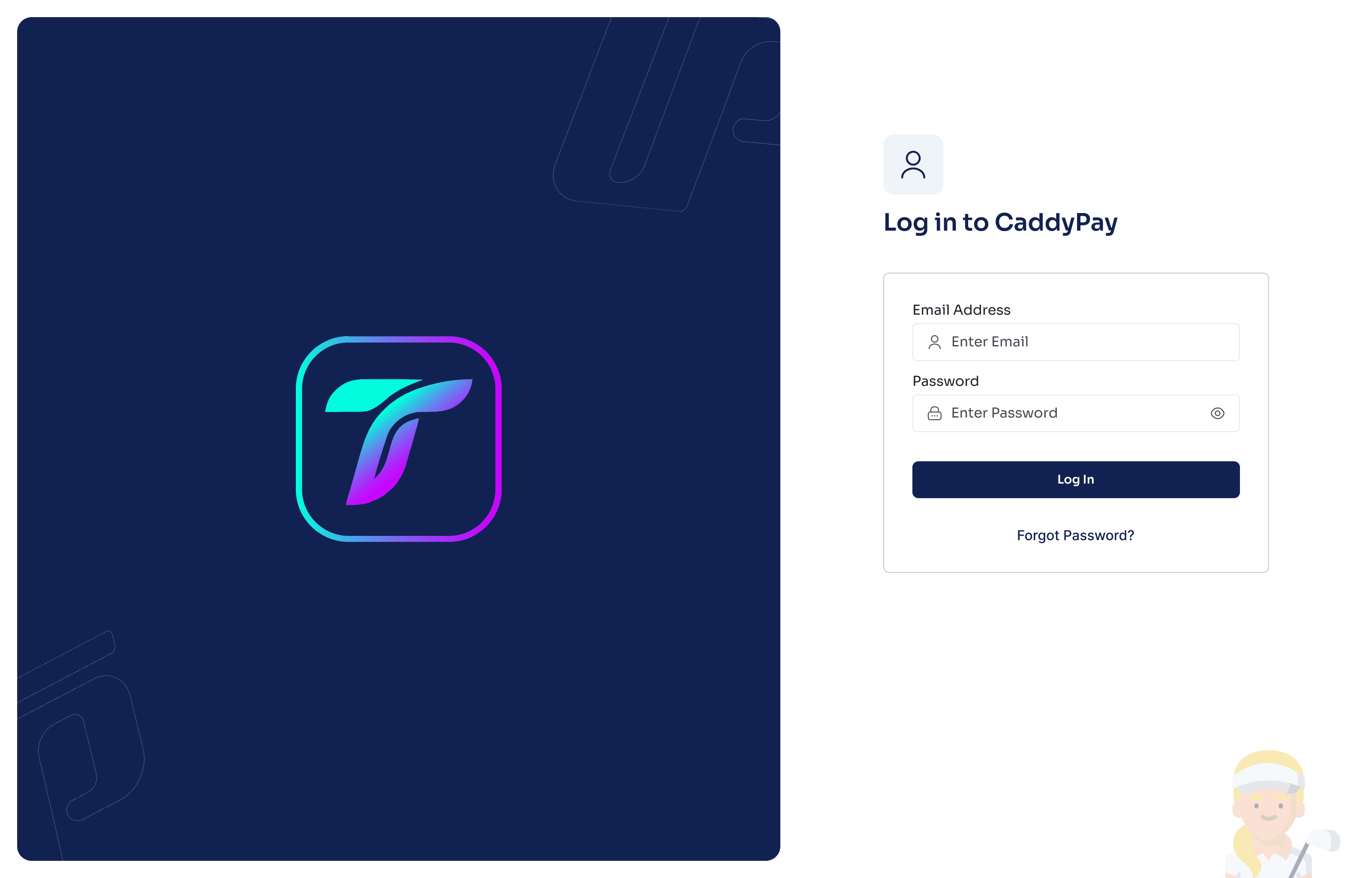 Turfly authentication screen illustration set