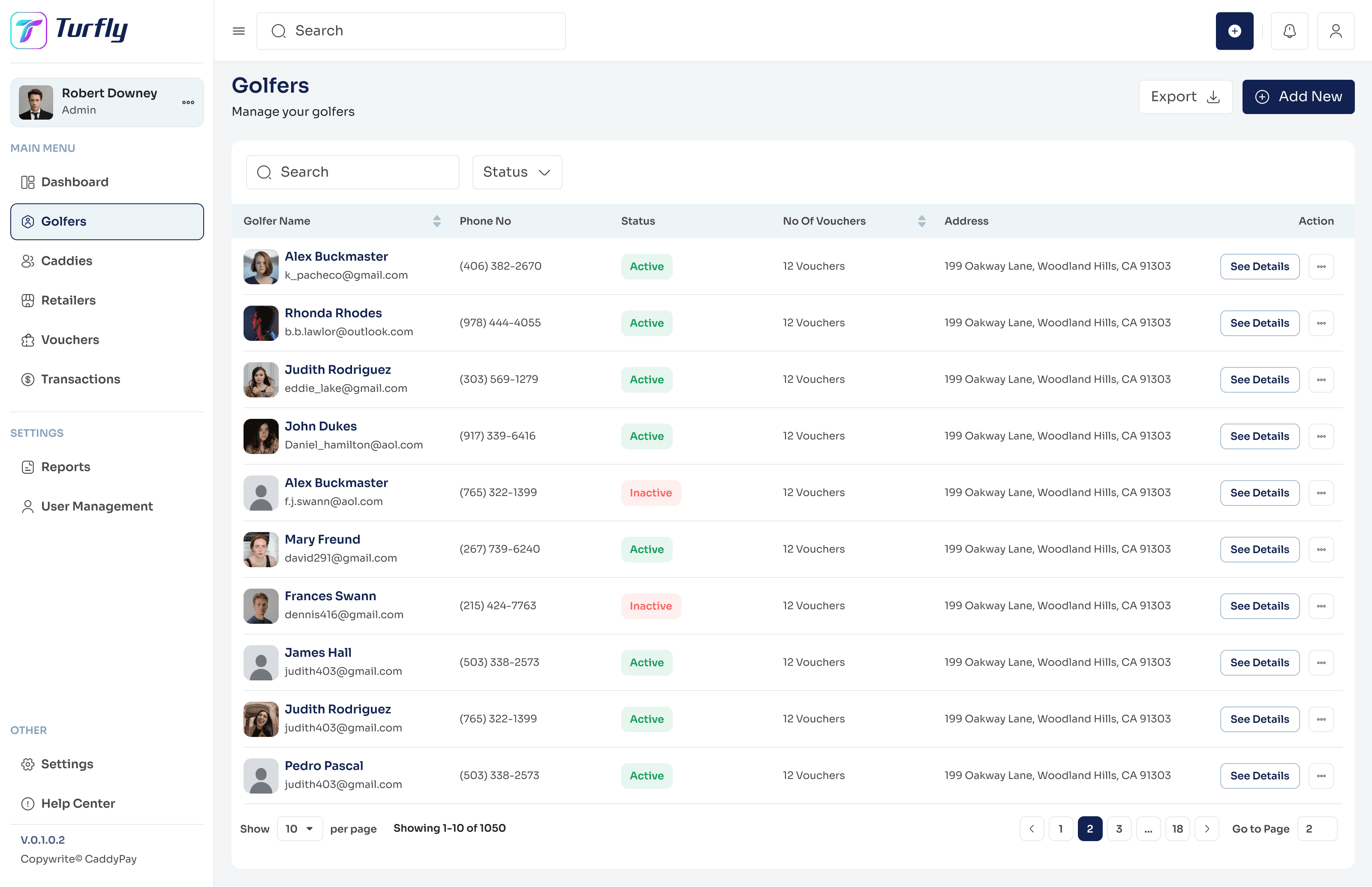 Turfly searchable management table interface
